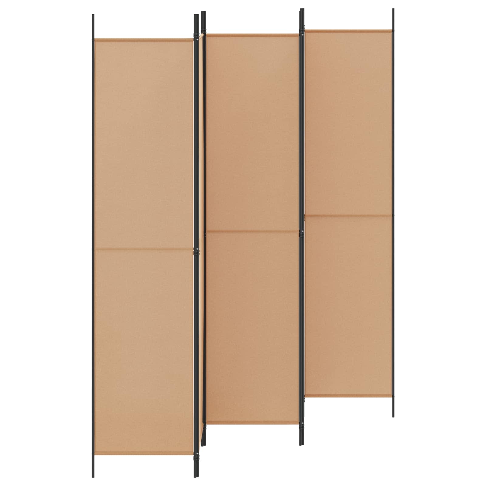 5-teiliger Raumteiler Beige 250 x 220 cm Stoff