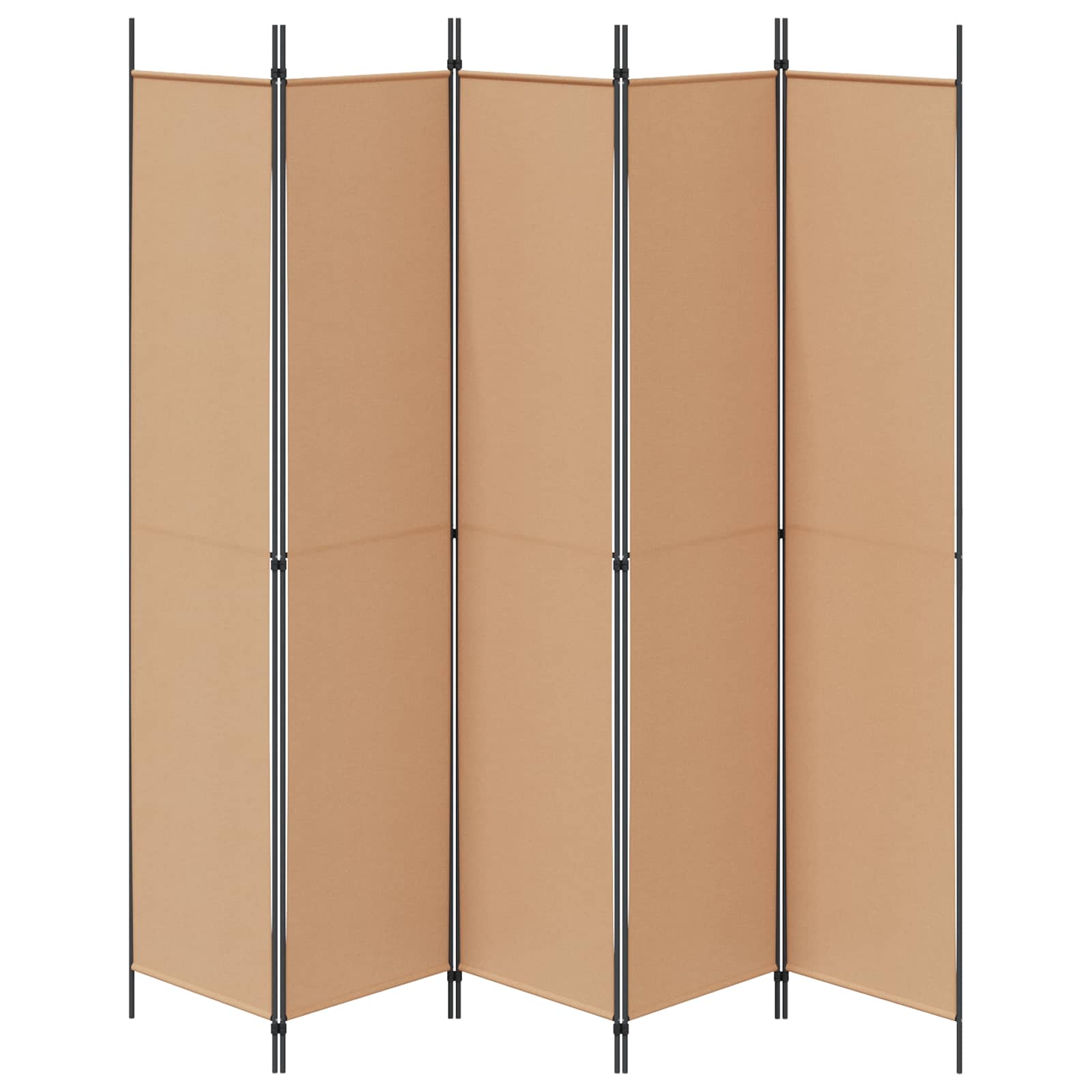 5-teiliger Raumteiler Beige 250 x 220 cm Stoff