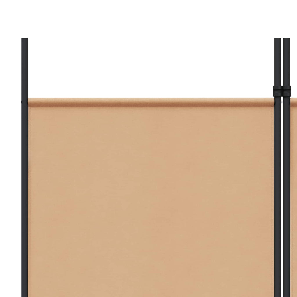 6-teiliger Raumtrenner Beige 300 x 220 cm Stoff