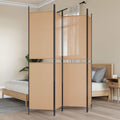 4-teiliger Raumteiler Beige 200 x 200 cm Stoff