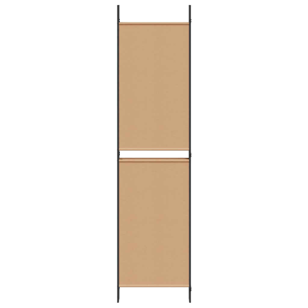 5-Panel Raumteiler Beige 250 x 200 cm Stoff
