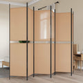 6-teiliger Raumtrenner Beige 300 x 200 cm Stoff