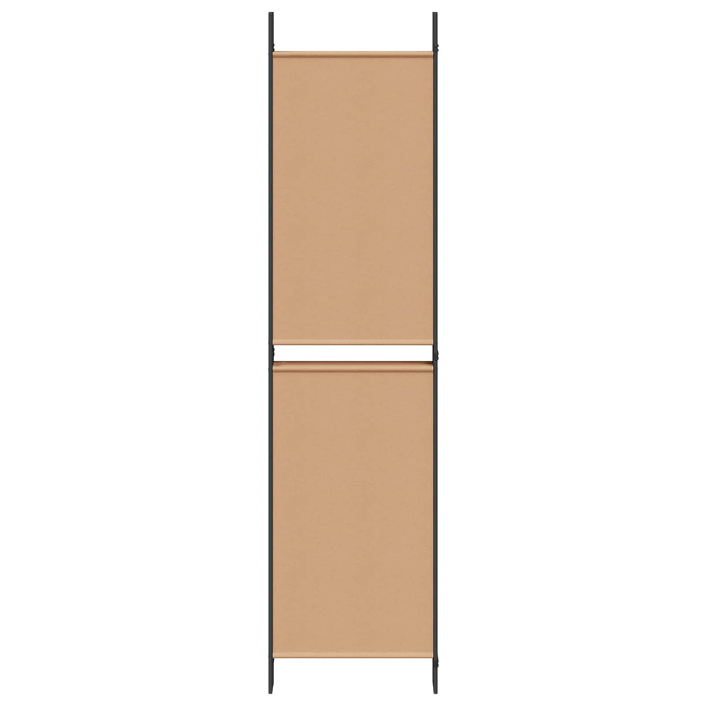 6-teiliger Raumtrenner Beige 300 x 200 cm Stoff