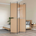 3-teiliger Raumteiler Beige 150 x 220 cm Stoff