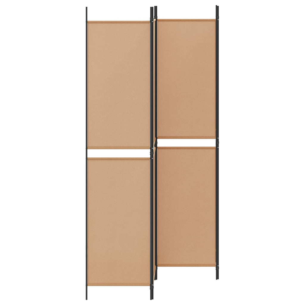 4-teiliger Raumteiler Beige 200 x 220 cm Stoff