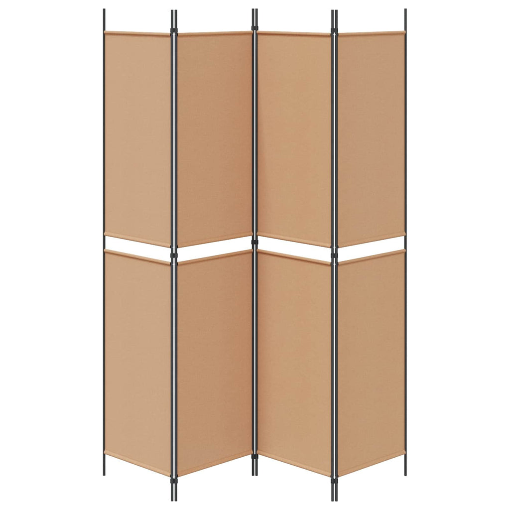 4-teiliger Raumteiler Beige 200 x 220 cm Stoff