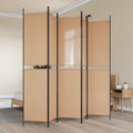 5-teiliger Raumteiler Beige 250 x 220 cm Stoff