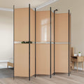 6-teiliger Raumtrenner Beige 300 x 220 cm Stoff