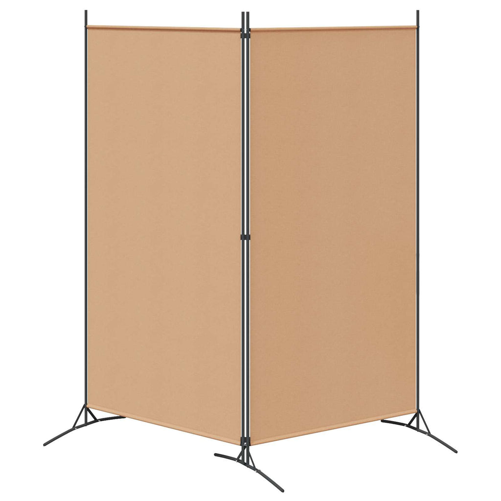 2-teiliger Raumteiler Beige 175 x 180 cm Stoff