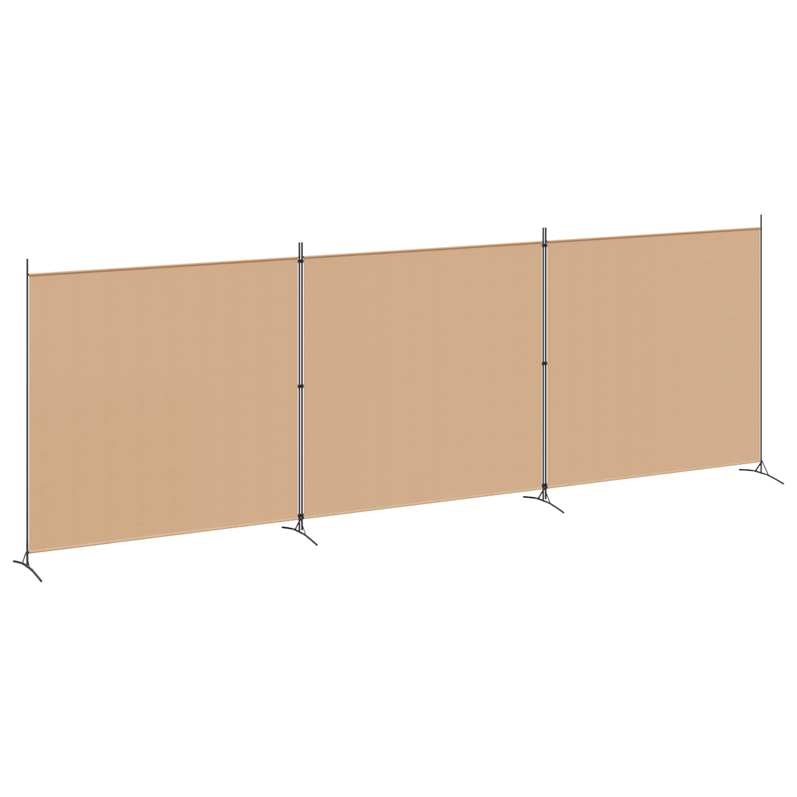 4-teiliger Raumteiler Beige 525 x 180 cm Stoff