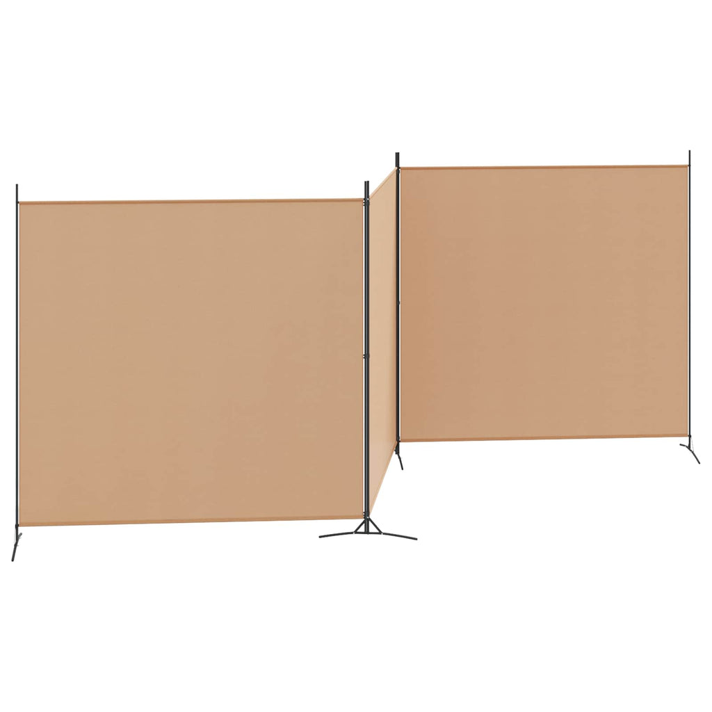 4-teiliger Raumteiler Beige 525 x 180 cm Stoff
