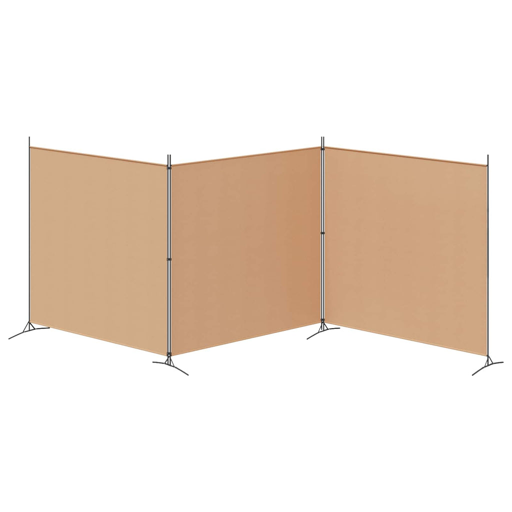 4-teiliger Raumteiler Beige 525 x 180 cm Stoff
