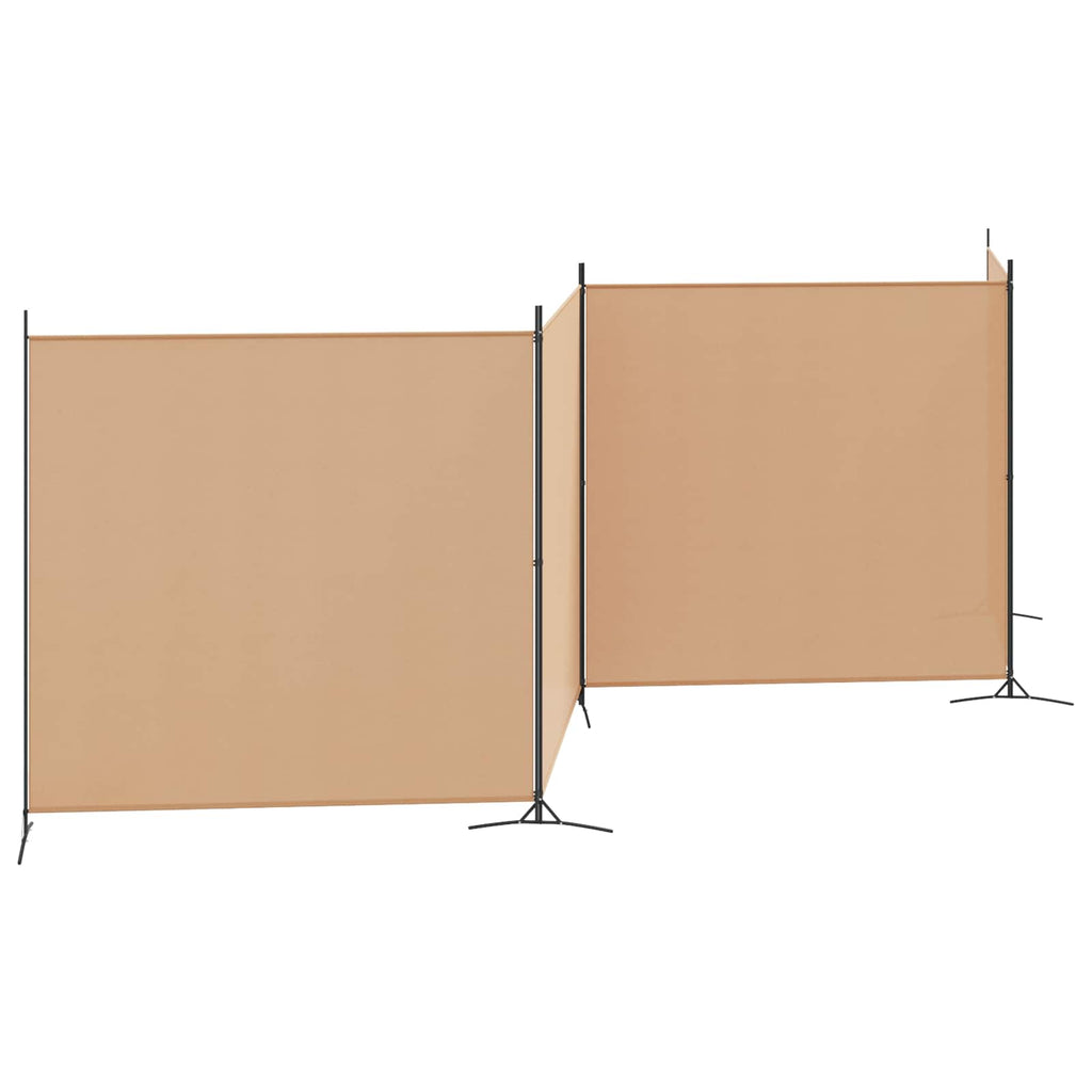 4-teiliger Raumteiler Beige 698 x 180 cm Stoff