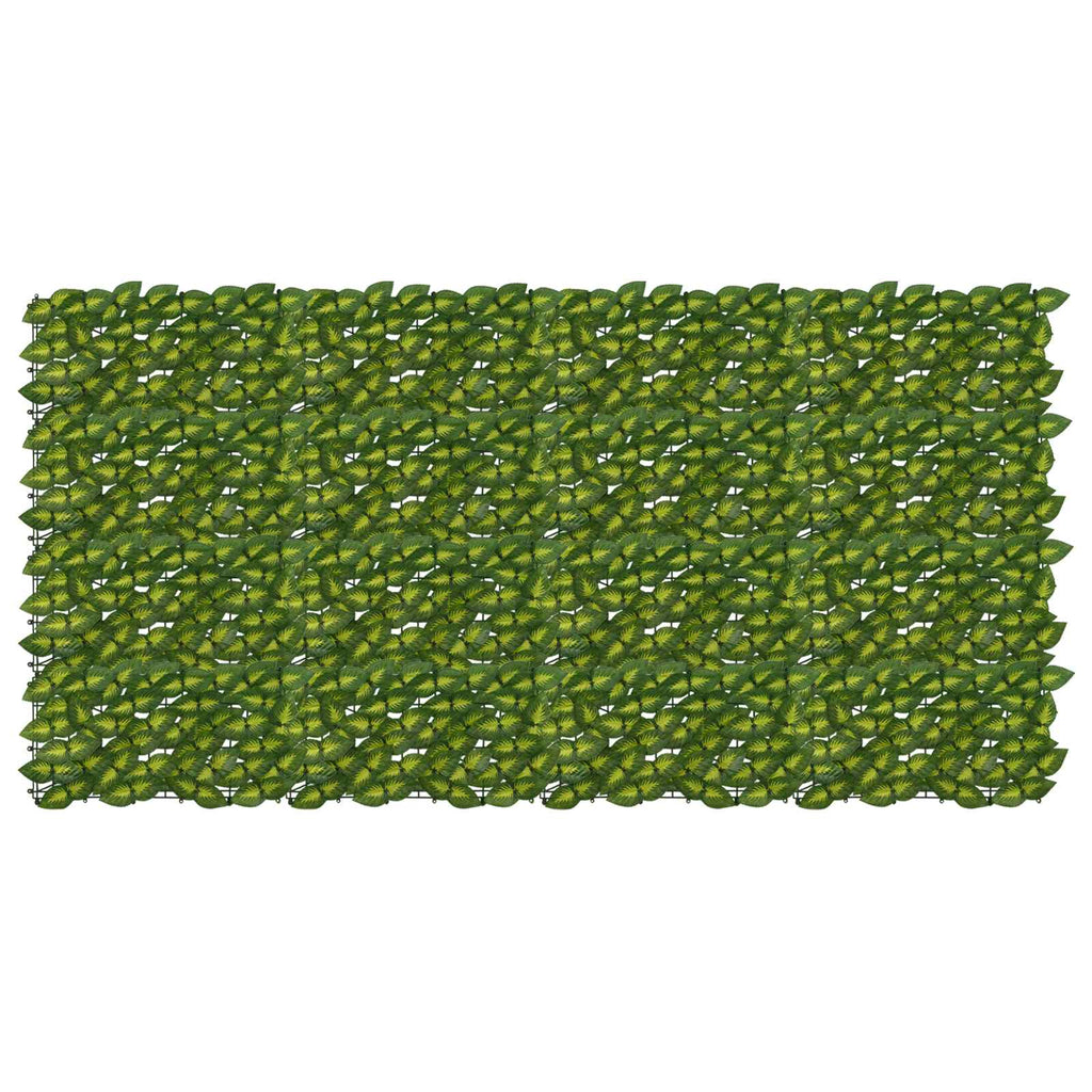 Balkonsichtschutz mit Blättern Grün und Gelb 200 x 100 cm