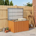 Außenlagerbox Holz 109 x 67 x 65 cm Verzinkter Stahl