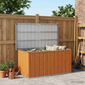 Außenlagerbox Holz 129 x 67 x 65 cm Verzinkter Stahl