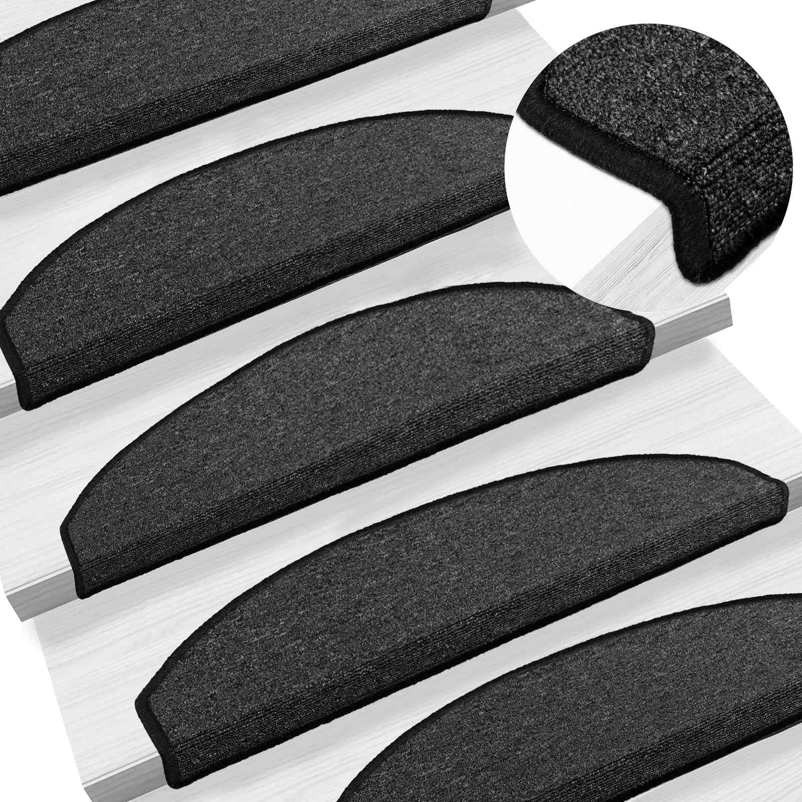 Selbstklebende Treppenschoner Halbkreis 15 pcs Anthrazit