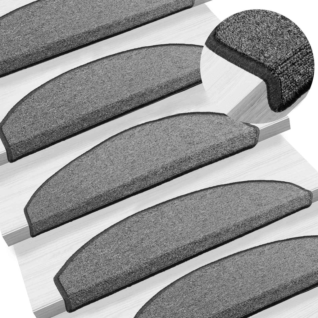 Selbstklebende Treppenschoner Halbkreis 15 pcs Dunkelgrau