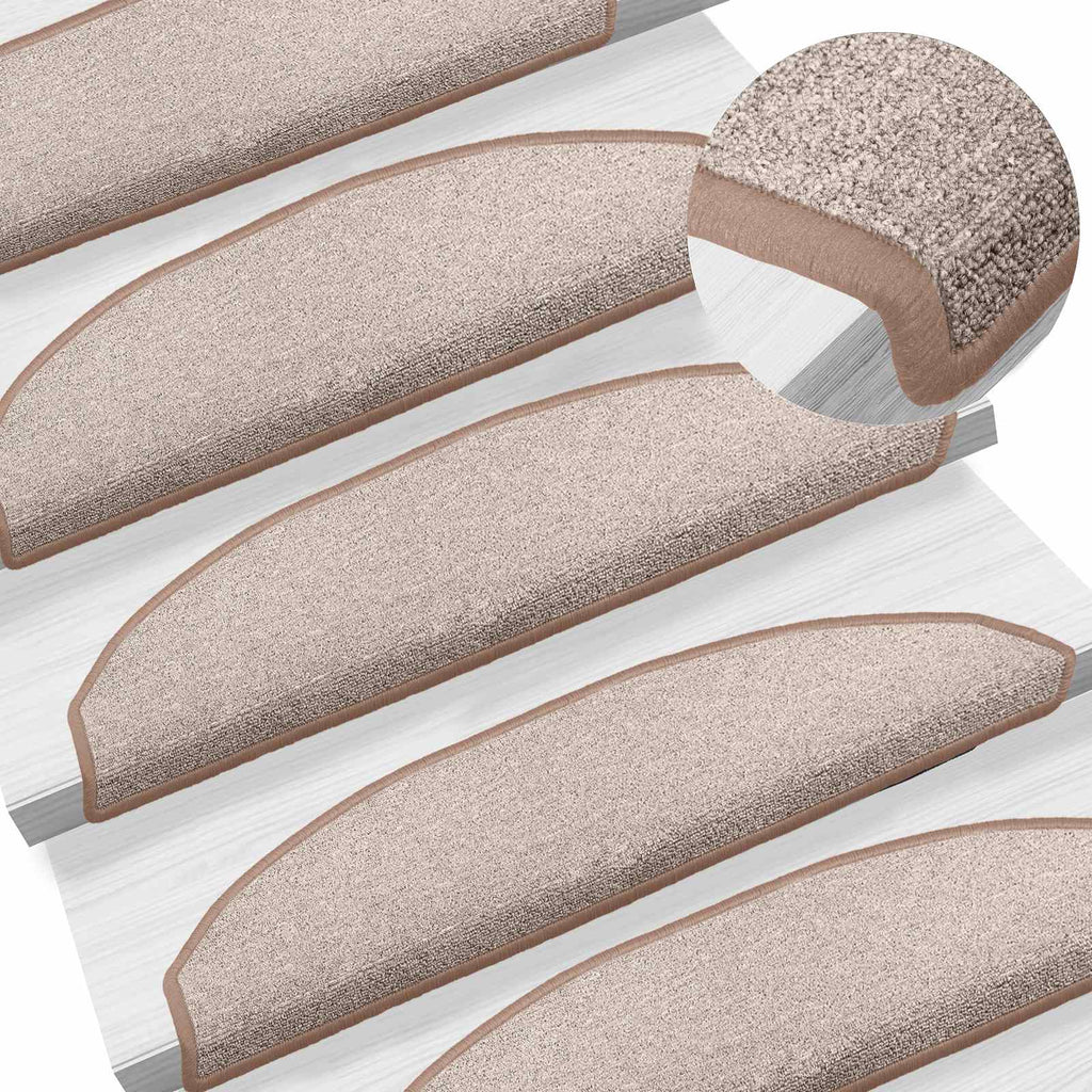 Selbstklebende Treppenschoner Halbkreis 15 pcs Hellbraun