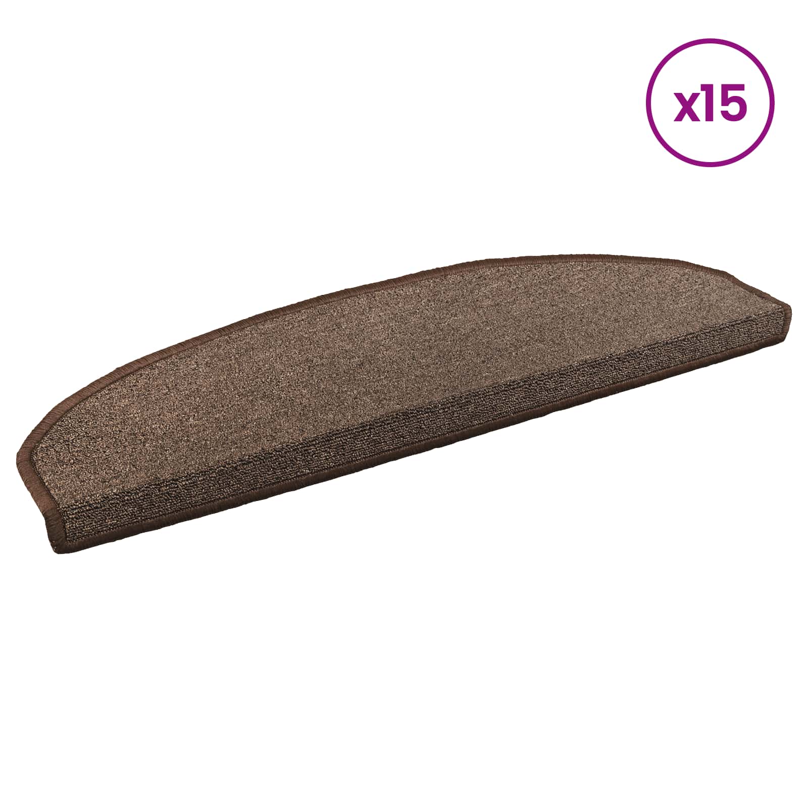 Selbstklebende Treppenschoner Halbkreis 15 pcs Kaffeebraun