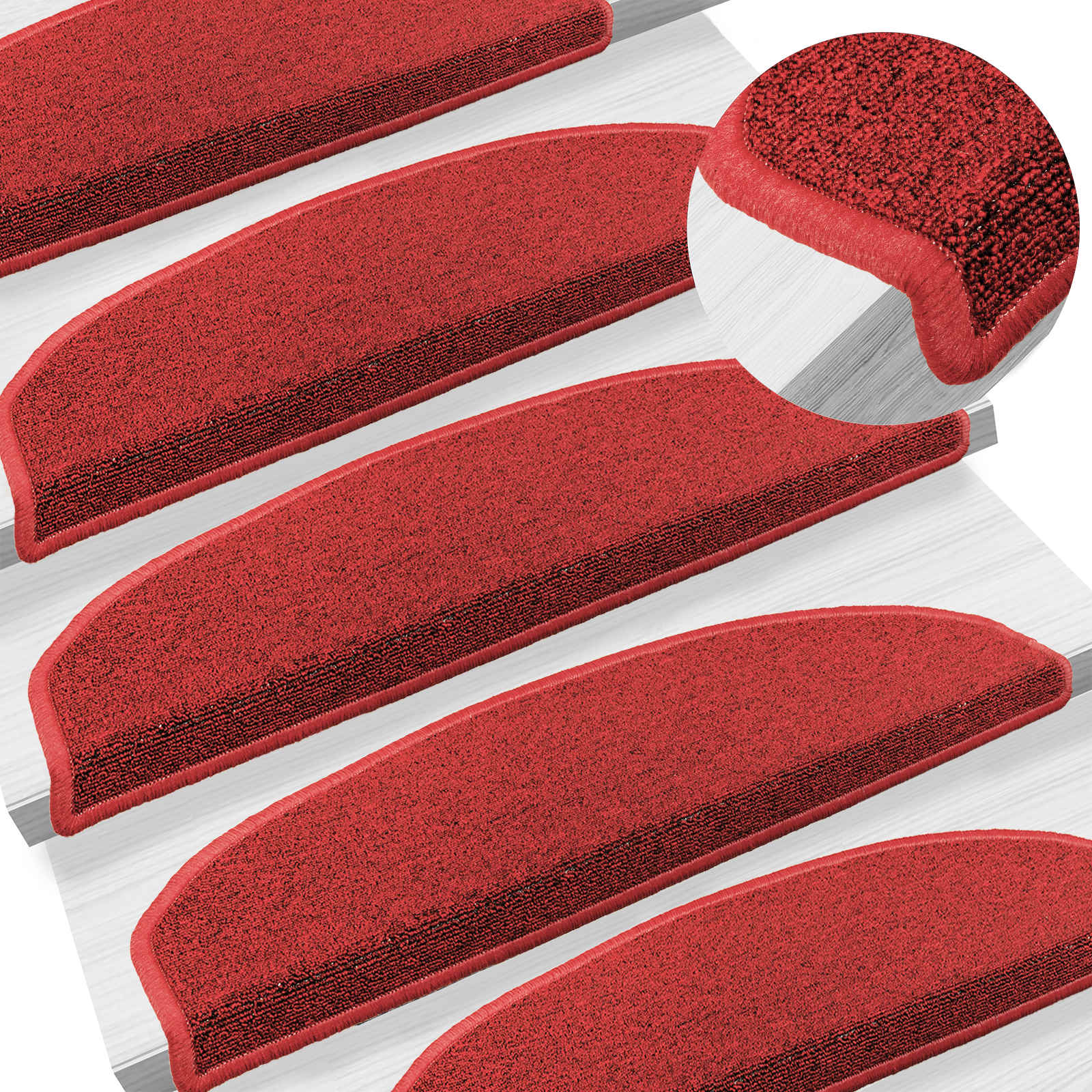 Selbstklebende Treppenschoner 15 pcs Rot 80 x 24,5 x 3,5 cm