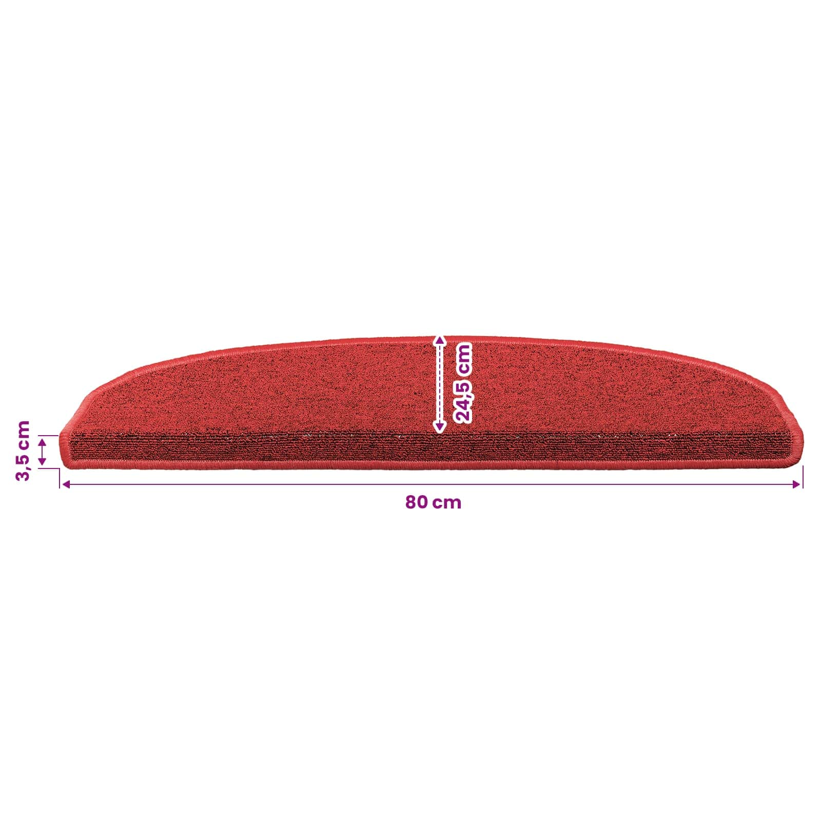 Selbstklebende Treppenschoner 15 pcs Rot 80 x 24,5 x 3,5 cm