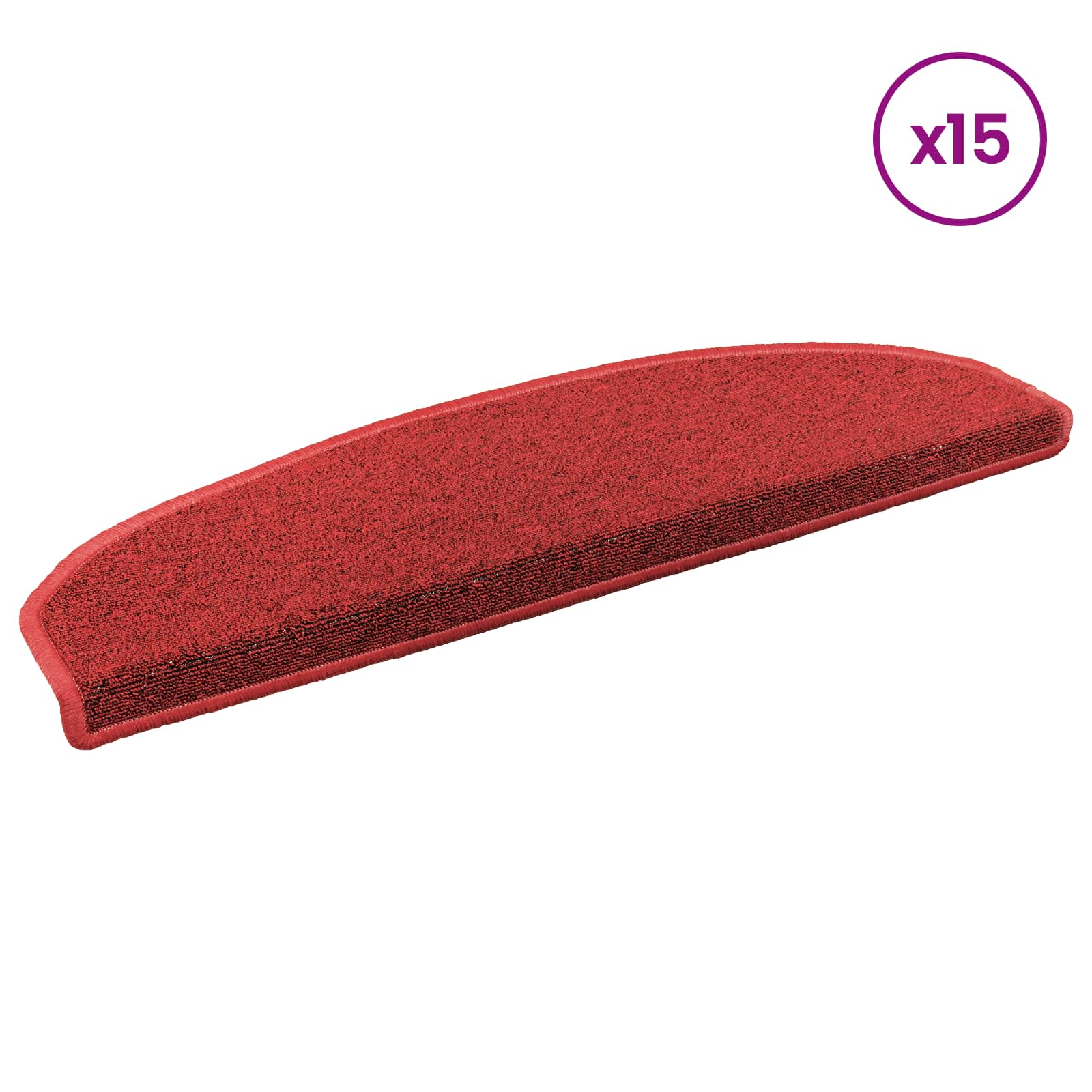 Selbstklebende Treppenschoner 15 pcs Rot 80 x 24,5 x 3,5 cm