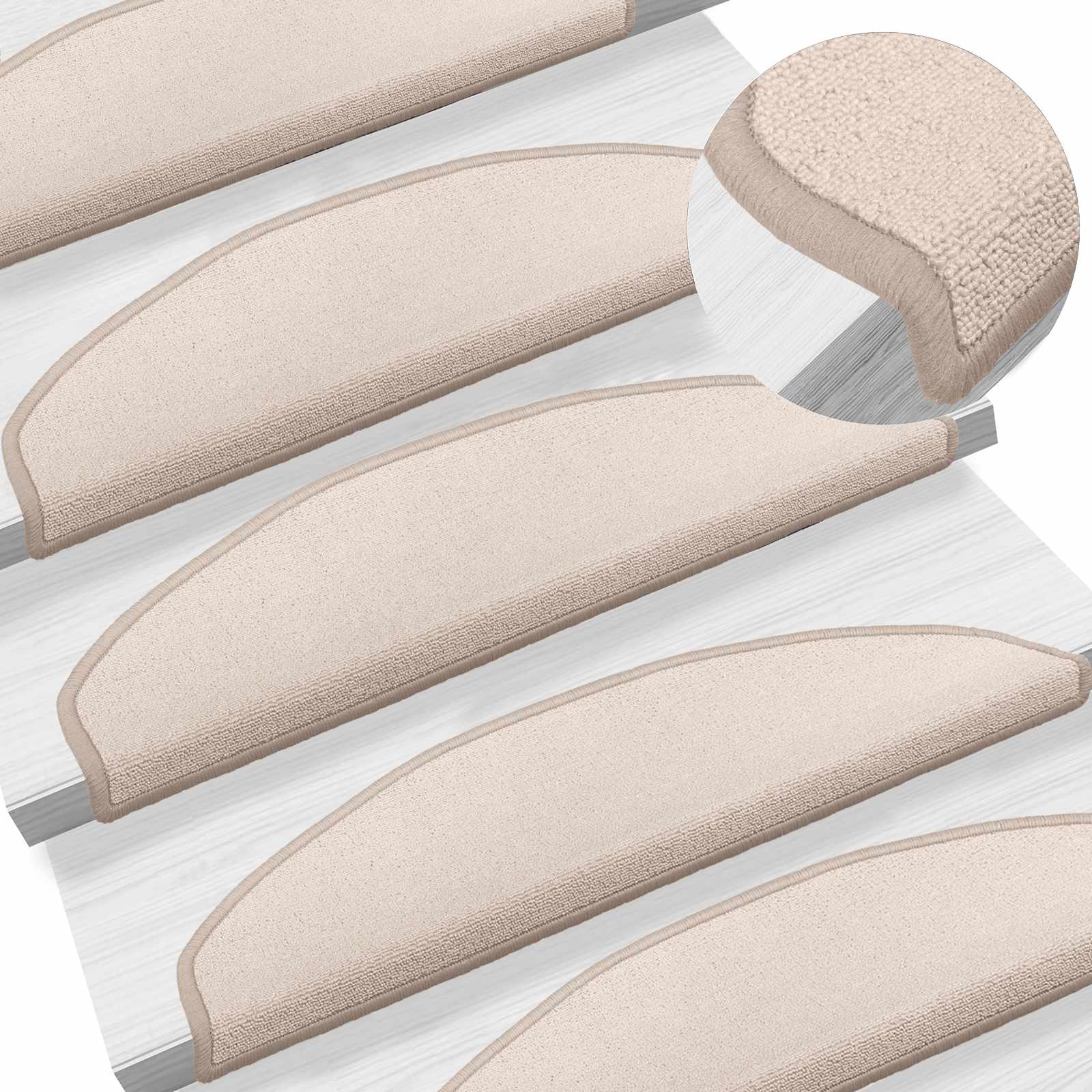 Selbstklebende Treppenschoner 15 pcs Taupe 80 x 24,5 x 3,5 cm