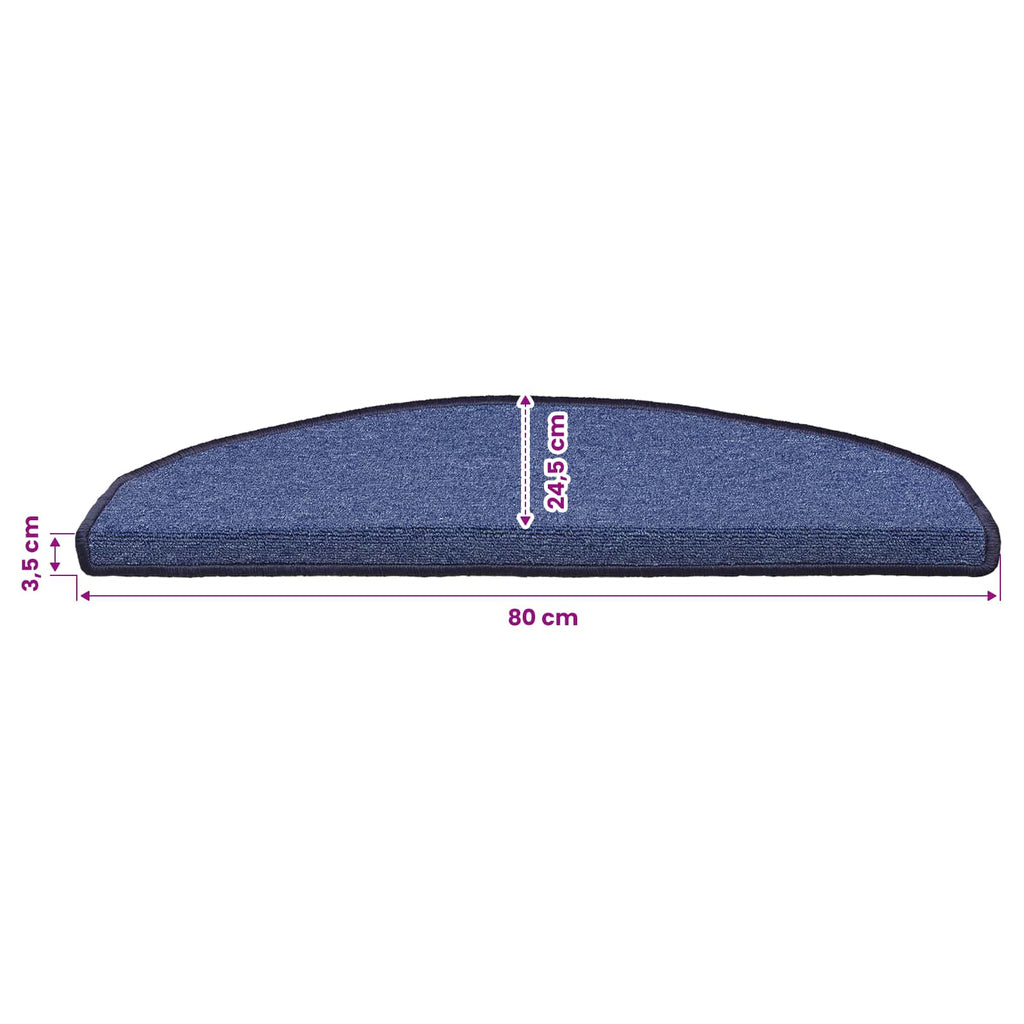 Selbstklebende Treppenschoner 15 pcs Blau 80 x 24,5 x 3,5 cm