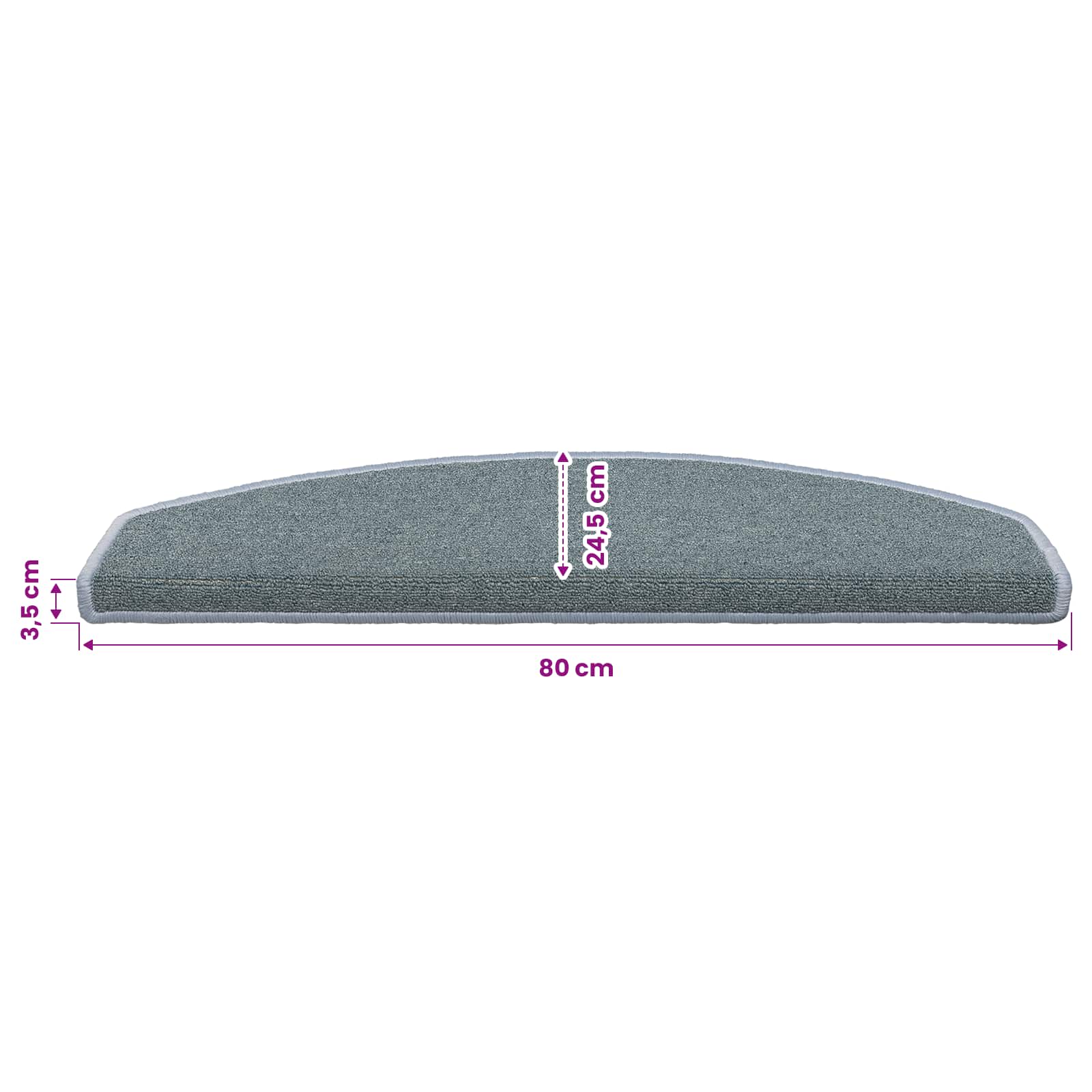 Selbstklebende Treppenschoner Halbkreis 15 pcs Meeresblau