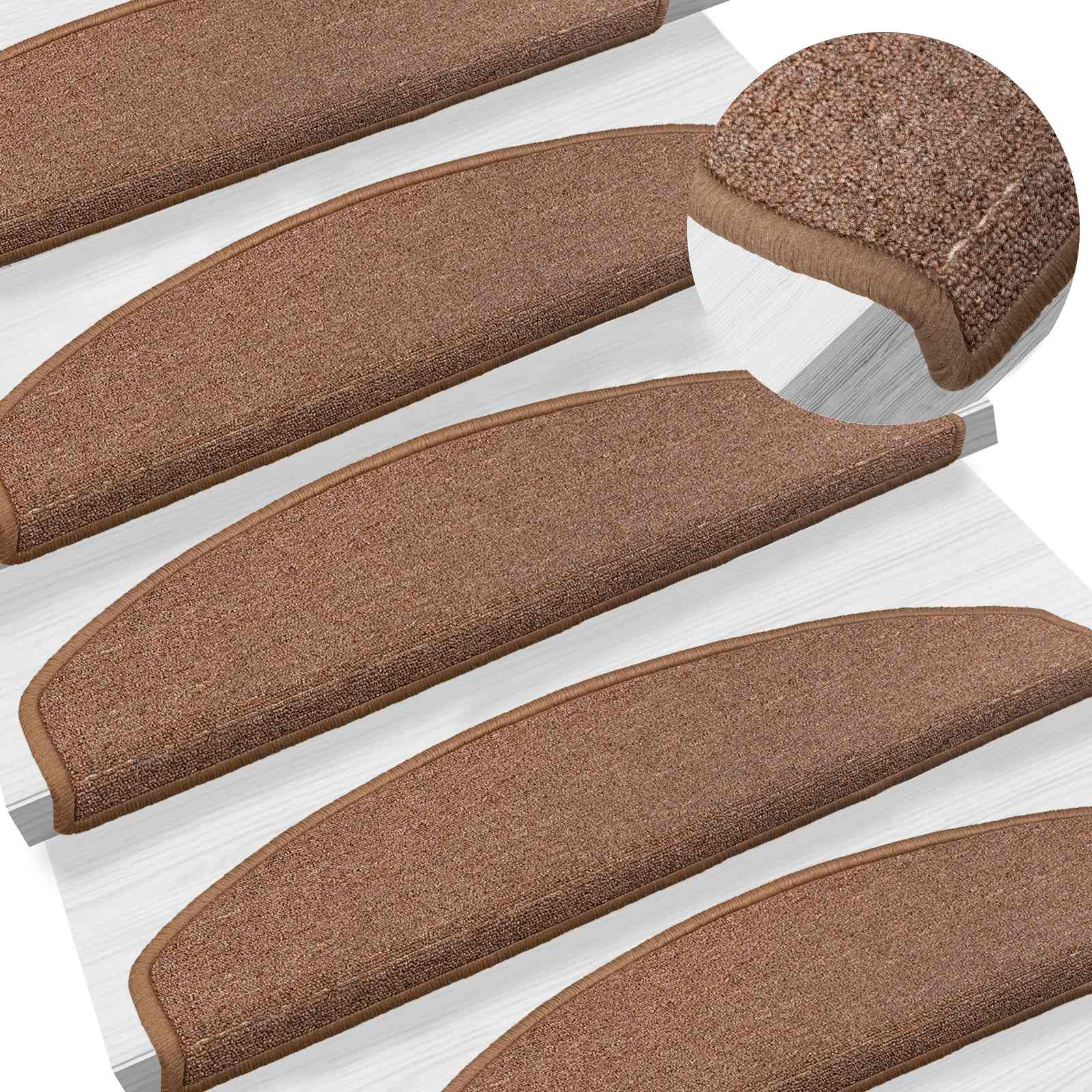 Selbstklebende Treppenschoner 15 pcs Braun 80 x 24,5 x 3,5 cm