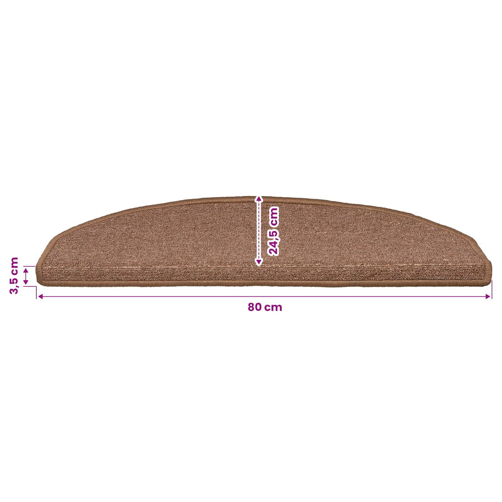 Selbstklebende Treppenschoner 15 pcs Braun 80 x 24,5 x 3,5 cm
