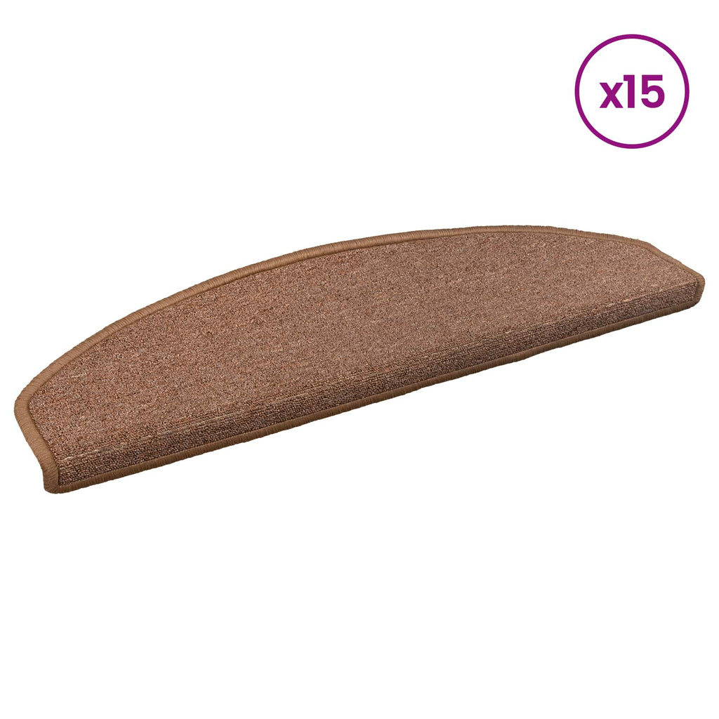 Selbstklebende Treppenschoner 15 pcs Braun 80 x 24,5 x 3,5 cm