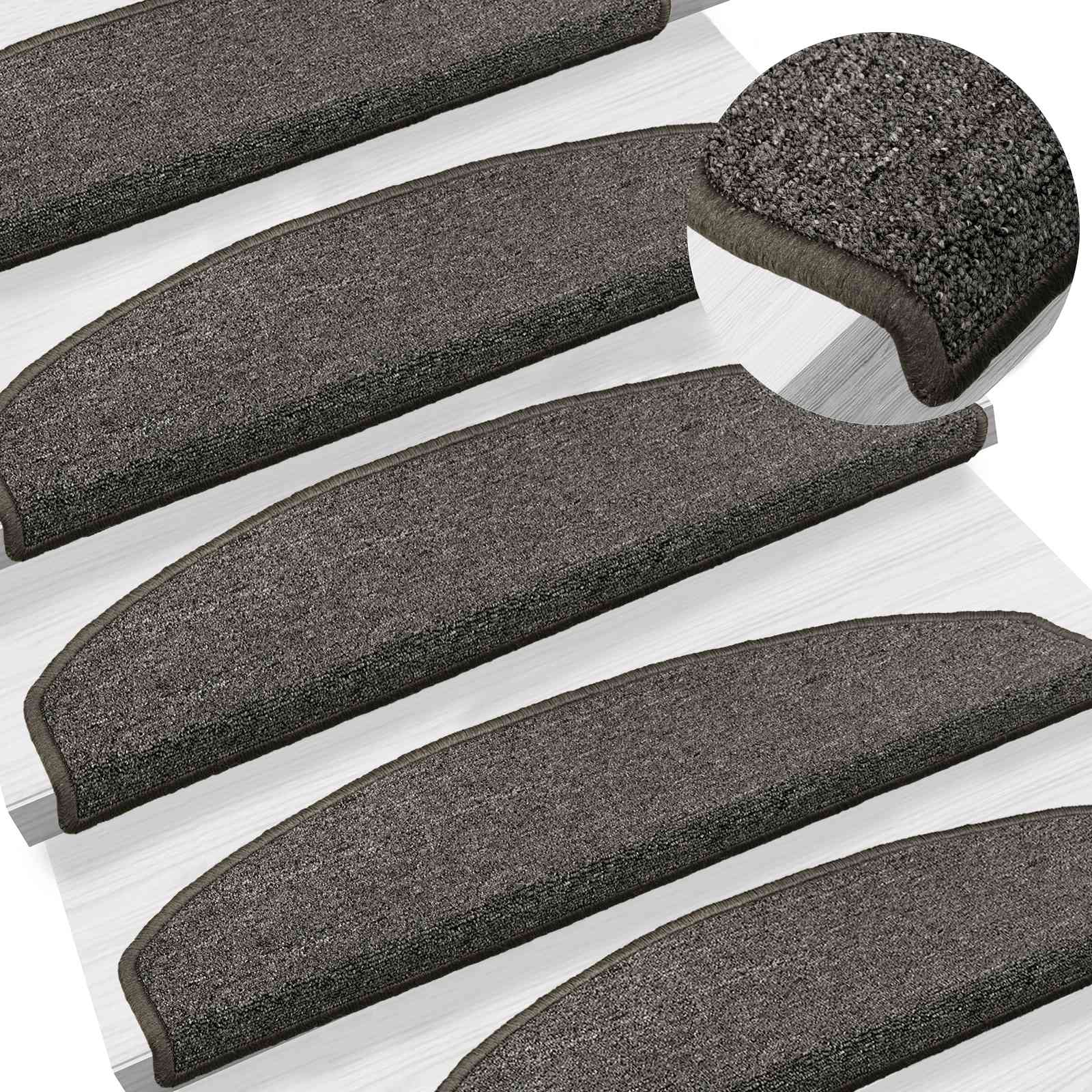Selbstklebende Treppenschoner Halbkreis 15 pcs Dunkelgrau