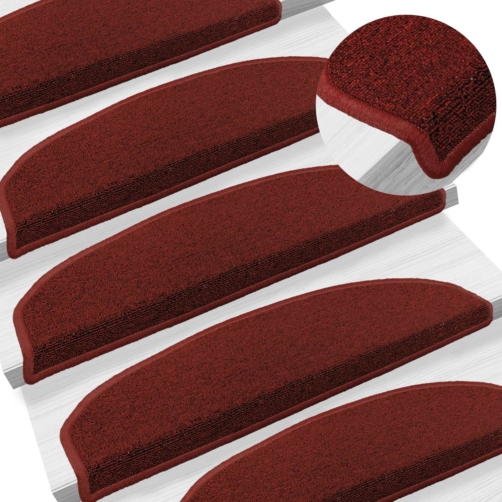 Selbstklebende Treppenschoner Halbkreis 15 pcs Bordeauxrot