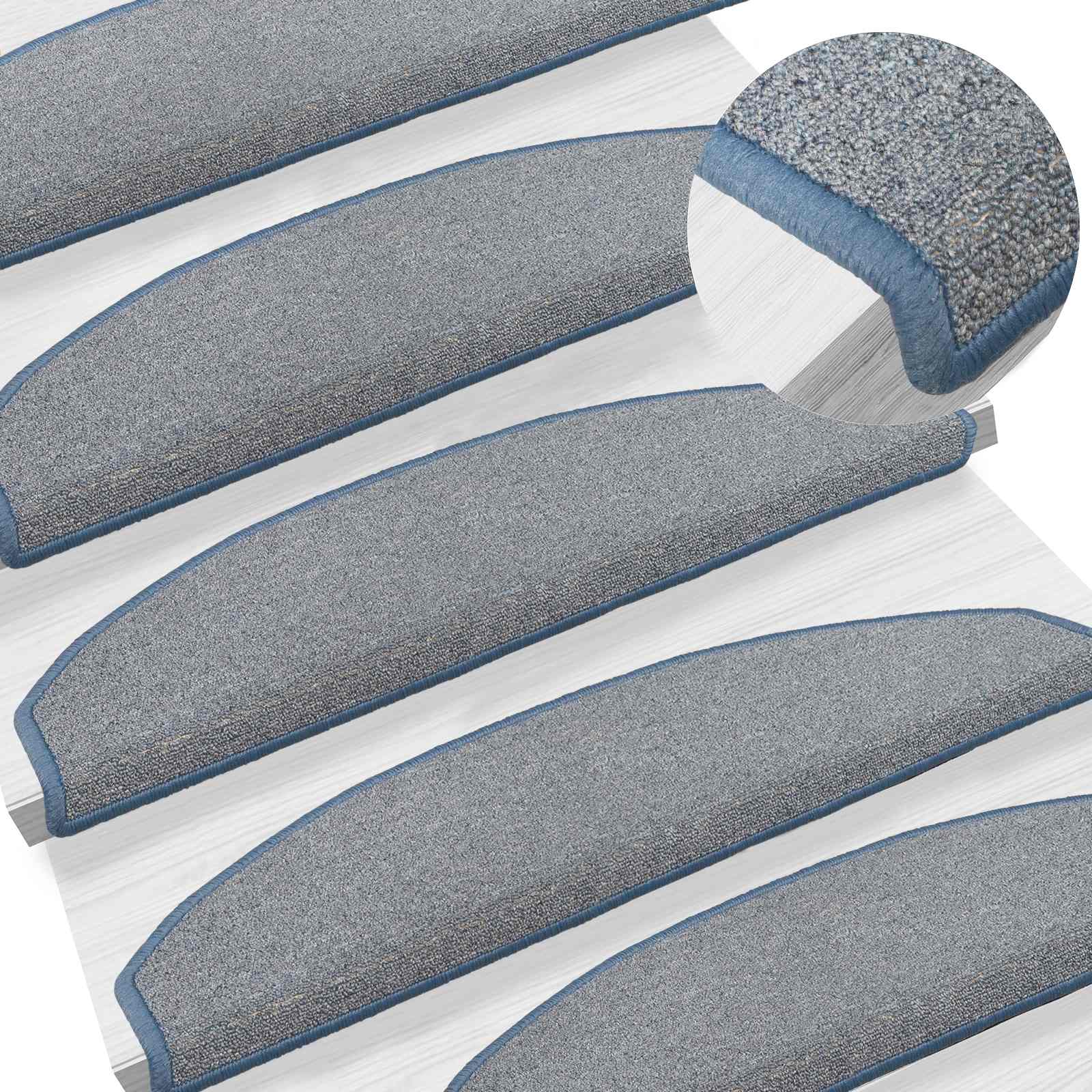 Selbstklebende Treppenschoner 15 pcs Hellgrau und Blau