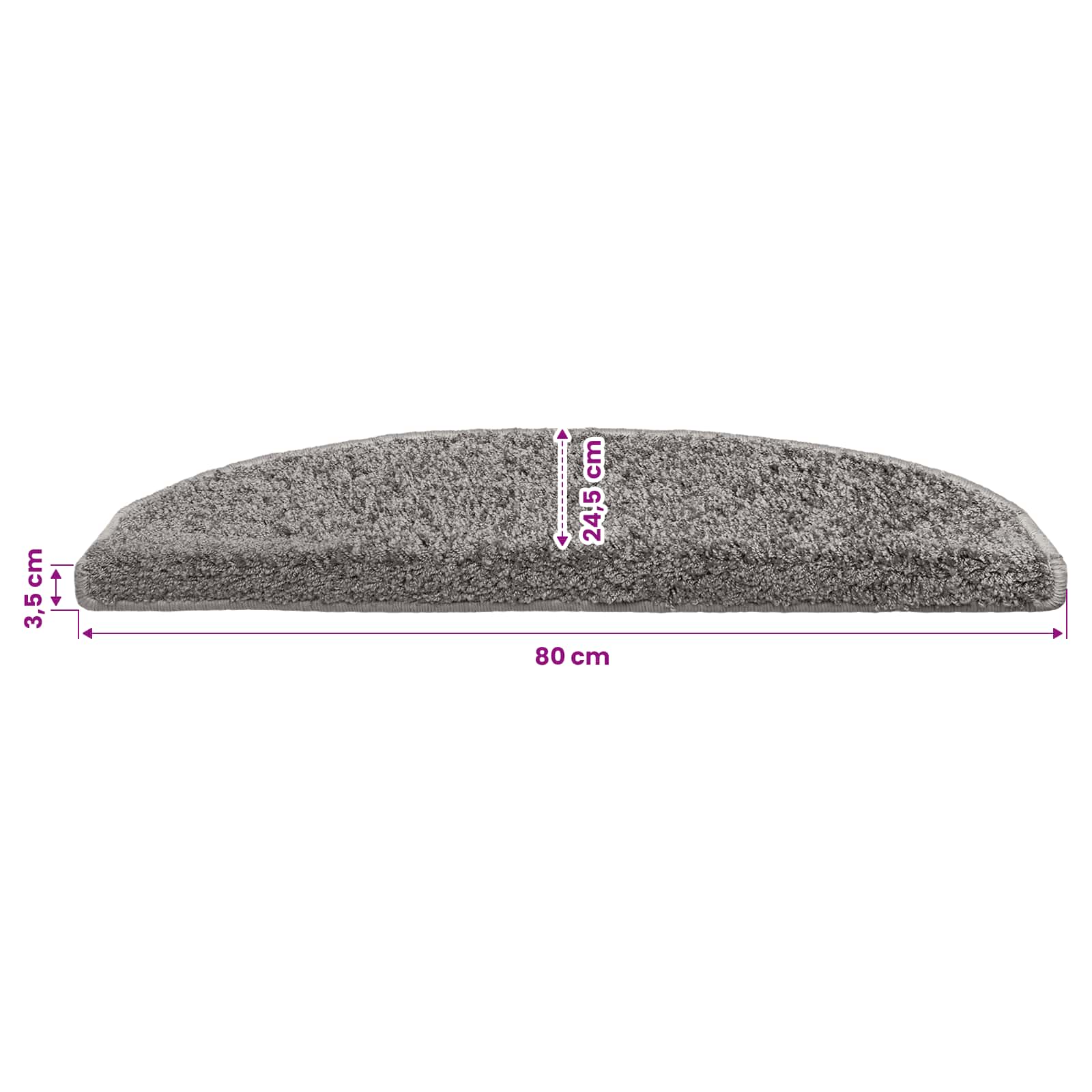 Selbstklebende Treppenschoner 15 pcs Grau 80 x 24,5 x 3,5 cm