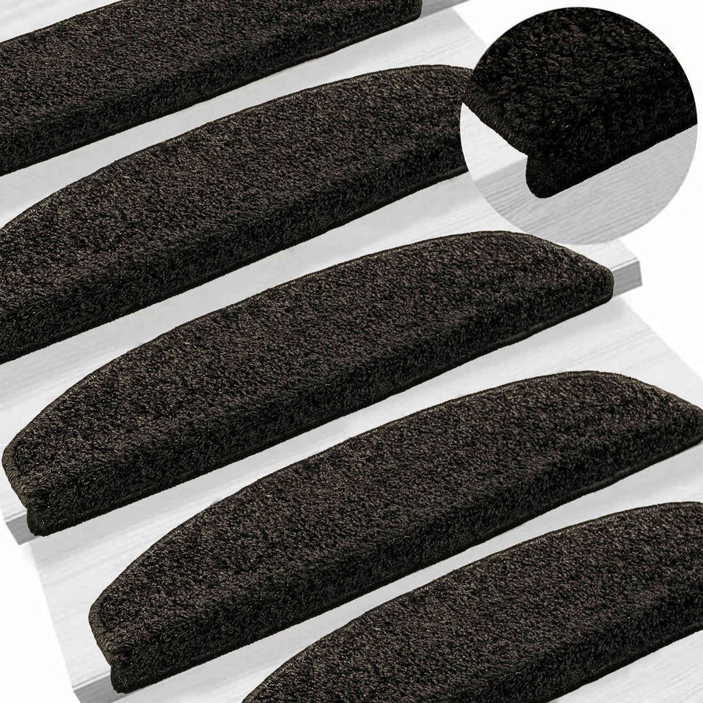 Selbstklebende Treppenschoner Halbkreis 15 pcs Anthrazit
