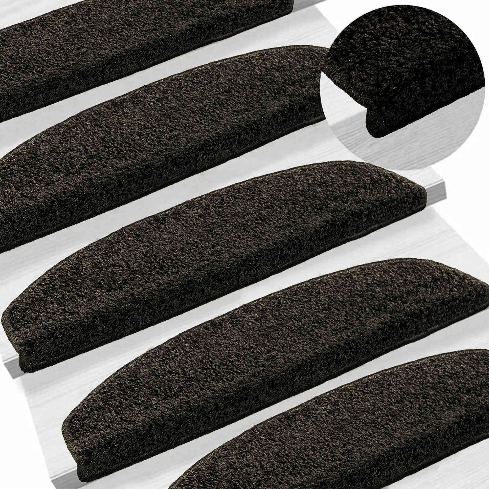 Selbstklebende Treppenschoner Halbkreis 15 pcs Anthrazit