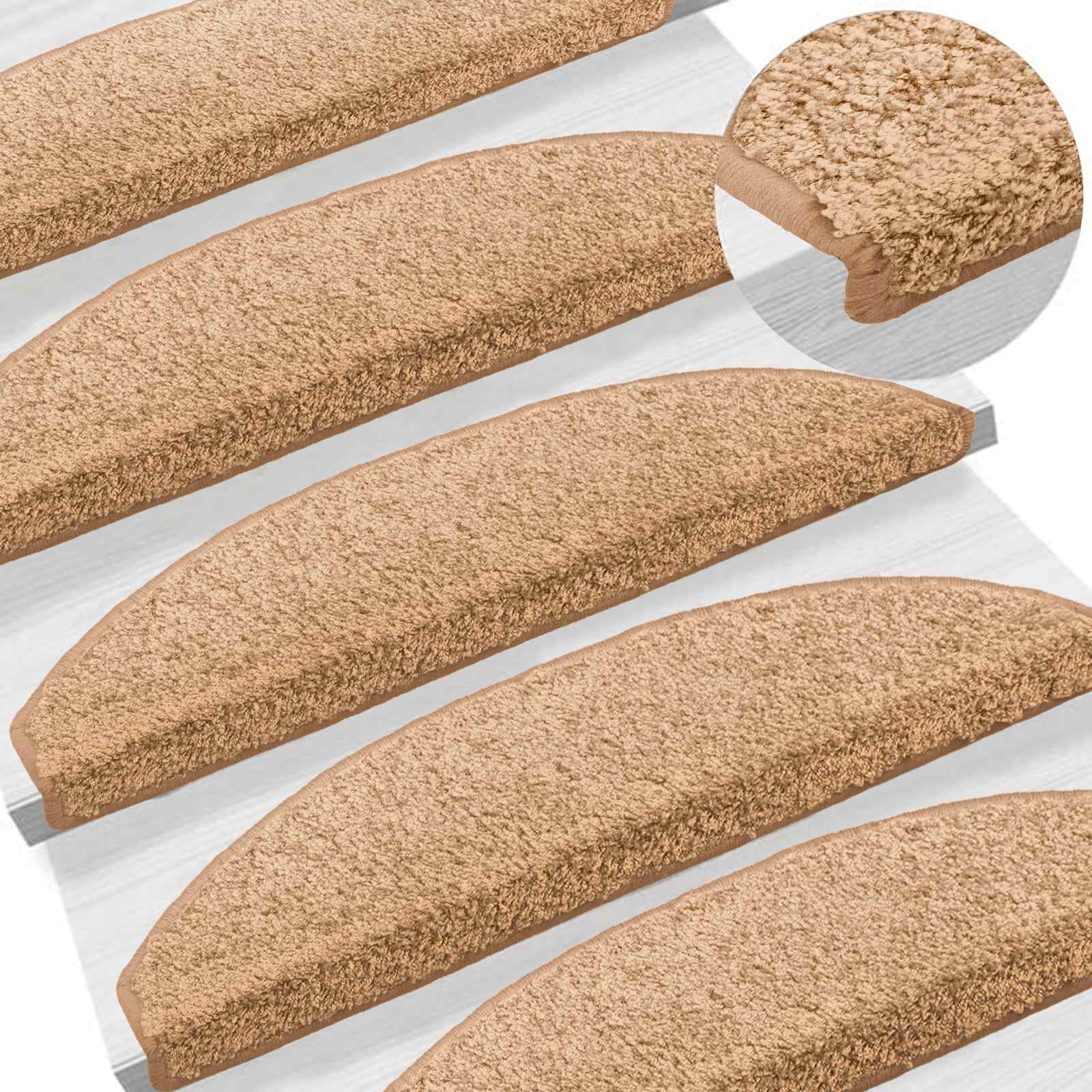 Selbstklebende Treppenschoner 15 pcs Beige 80 x 24,5 x 3,5 cm