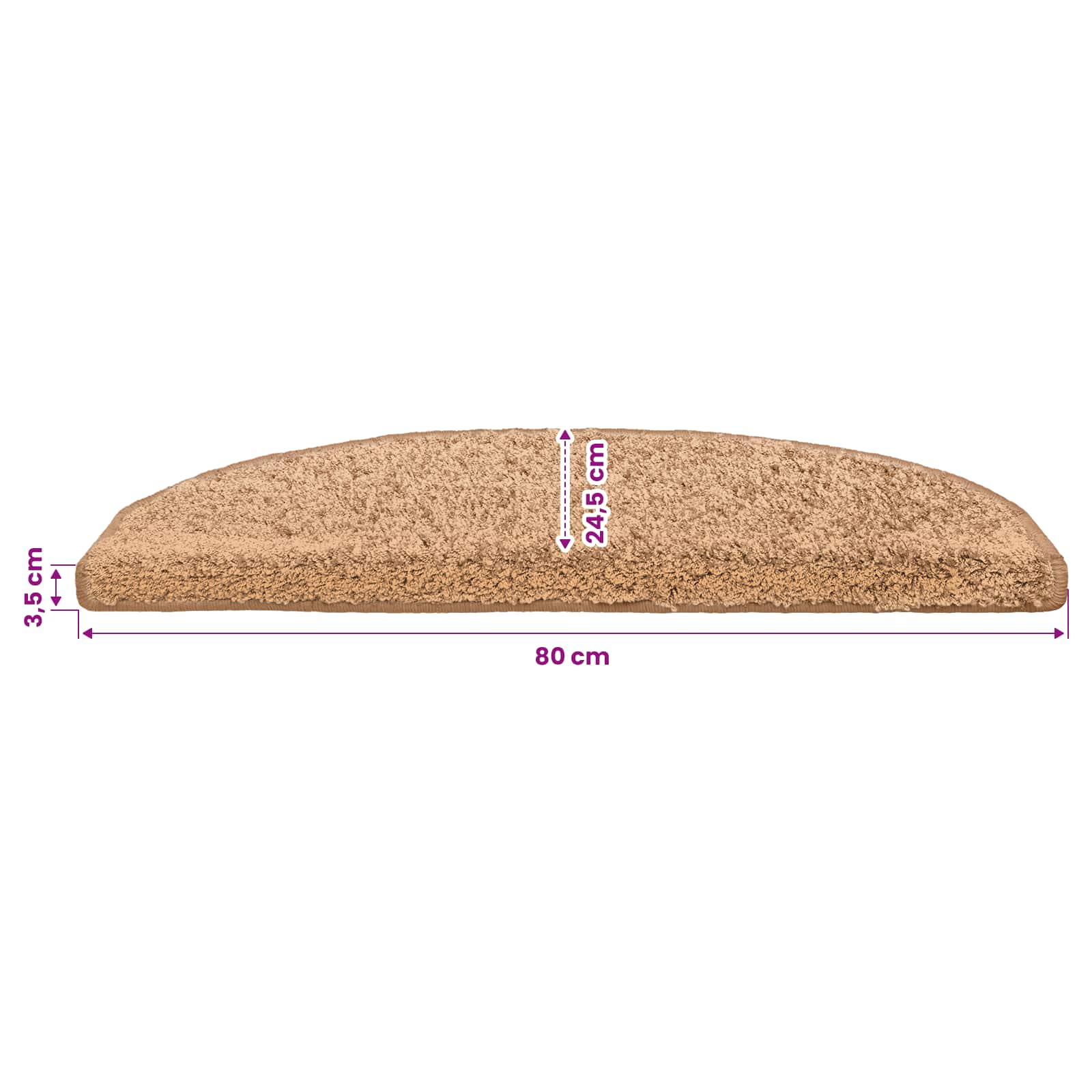 Selbstklebende Treppenschoner 15 pcs Beige 80 x 24,5 x 3,5 cm
