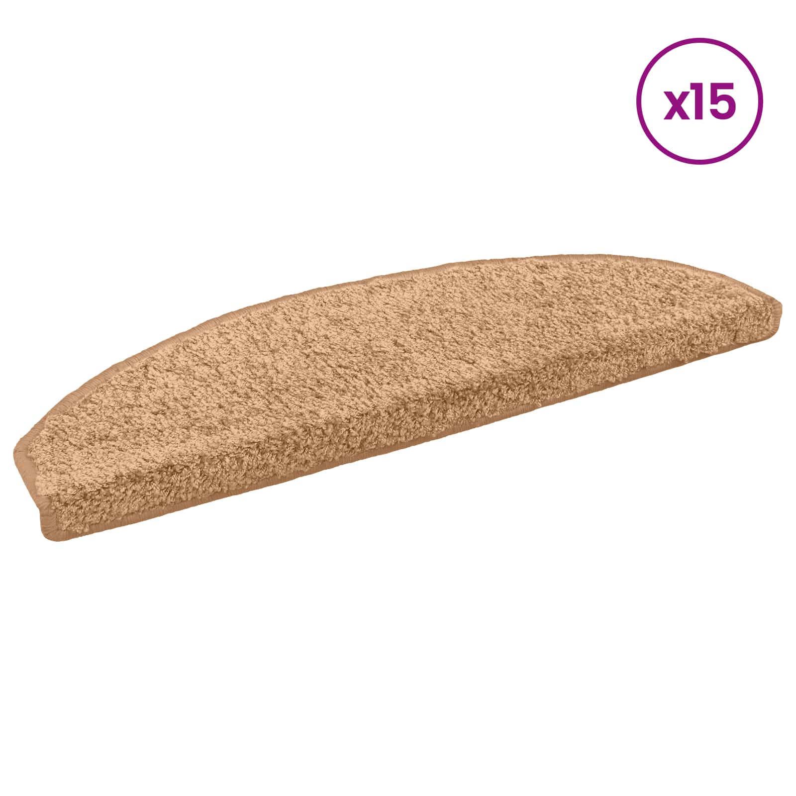 Selbstklebende Treppenschoner 15 pcs Beige 80 x 24,5 x 3,5 cm