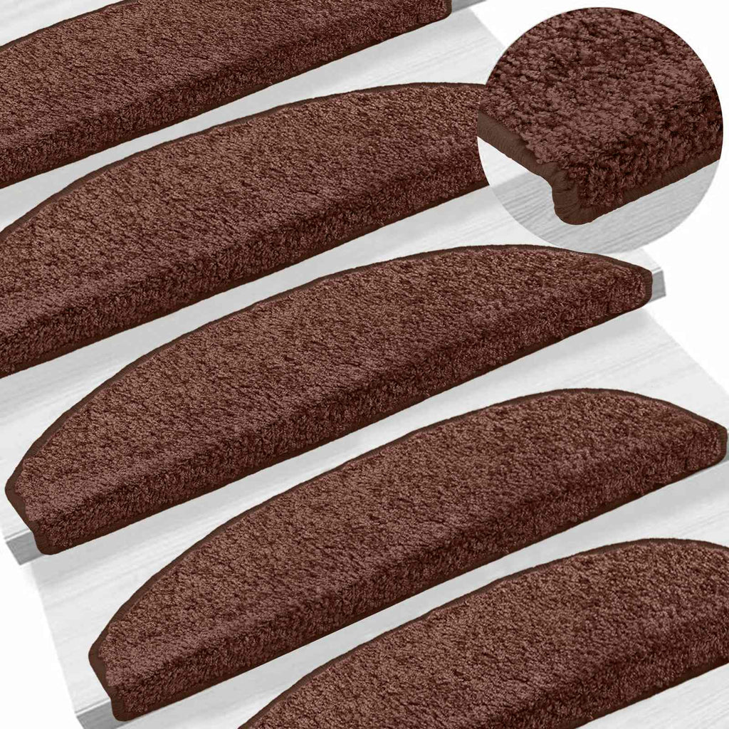 Selbstklebende Treppenschoner 15 pcs Braun 80 x 24,5 x 3,5 cm