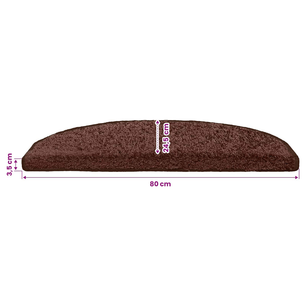 Selbstklebende Treppenschoner 15 pcs Braun 80 x 24,5 x 3,5 cm