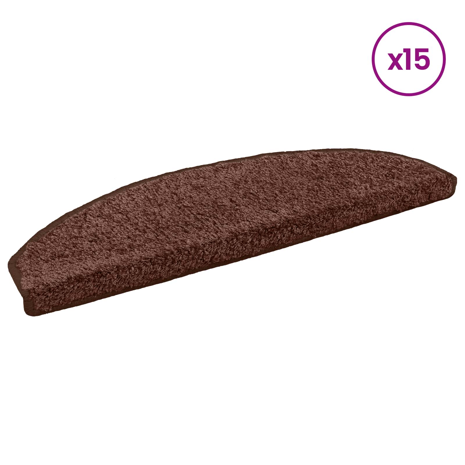 Selbstklebende Treppenschoner 15 pcs Braun 80 x 24,5 x 3,5 cm