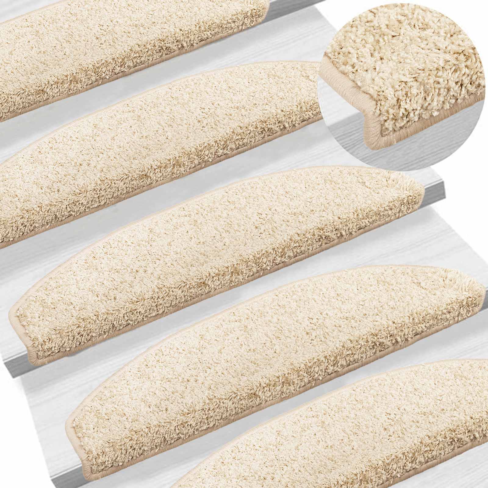 Selbstklebende Treppenschoner Halbkreis 15 pcs Hellbraun