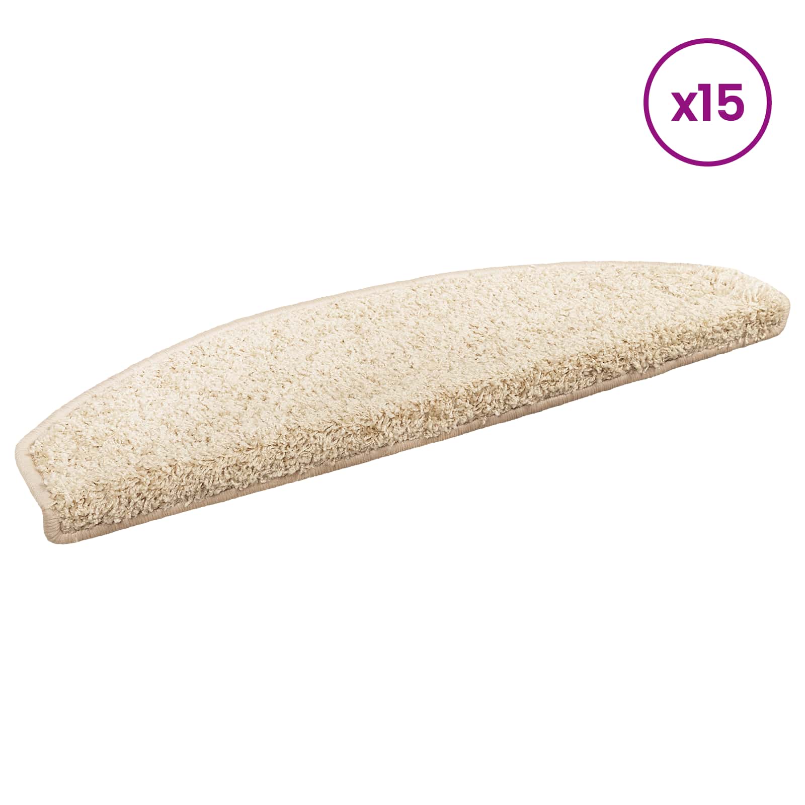 Selbstklebende Treppenschoner Halbkreis 15 pcs Hellbraun