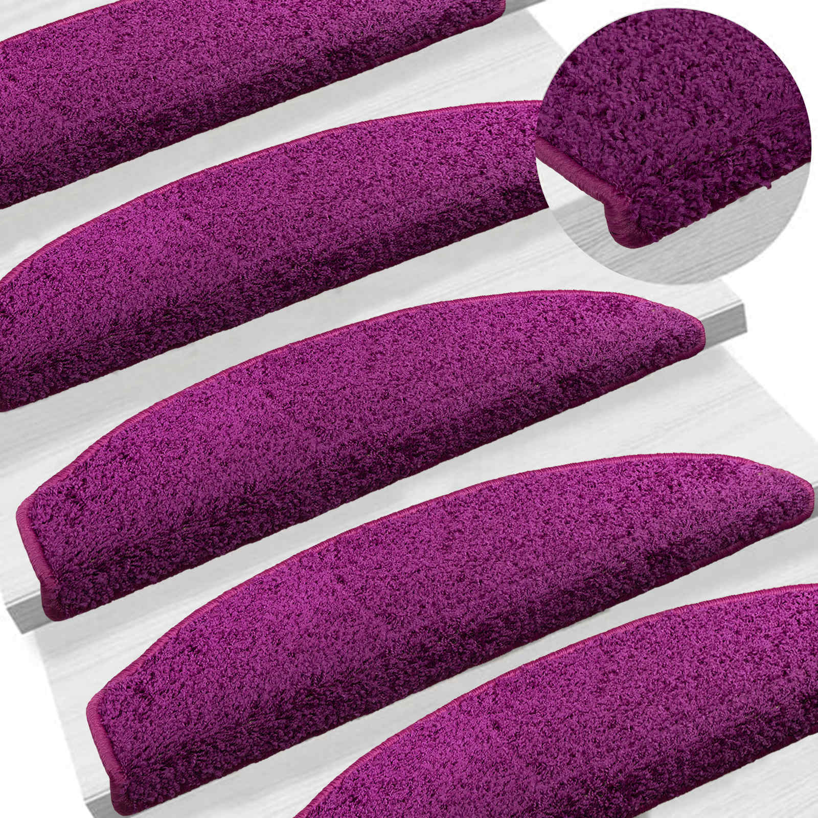 Selbstklebende Treppenschoner 15 pcs Violett 80 x 24,5 x 3,5 cm