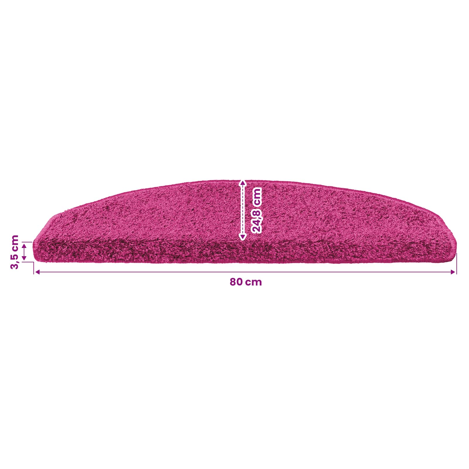 Selbstklebende Treppenschoner 15 pcs Rosa 80 x 24,5 x 3,5 cm