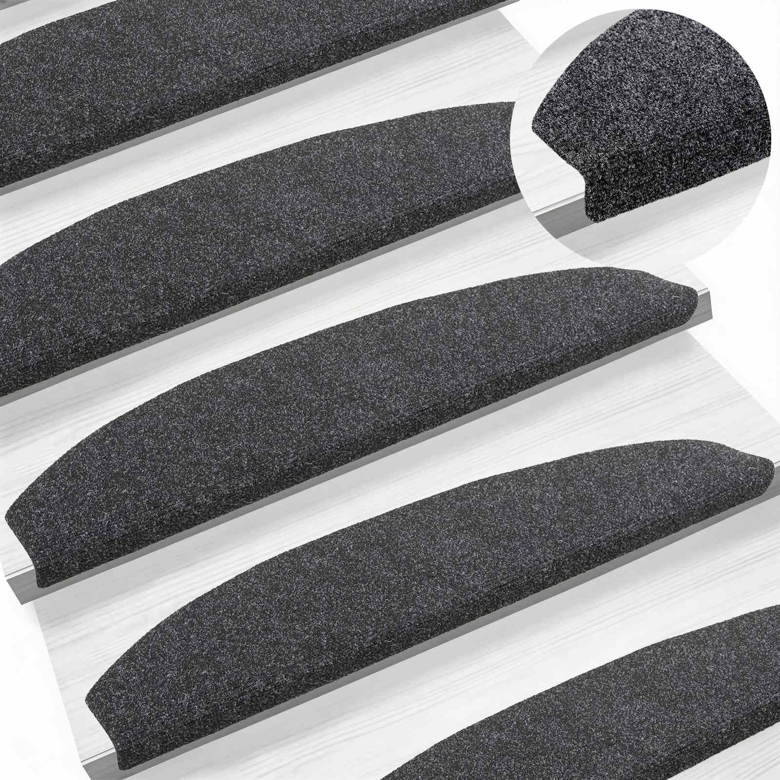 Selbstklebende Treppenschoner Halbkreis 15 pcs Dunkelgrau